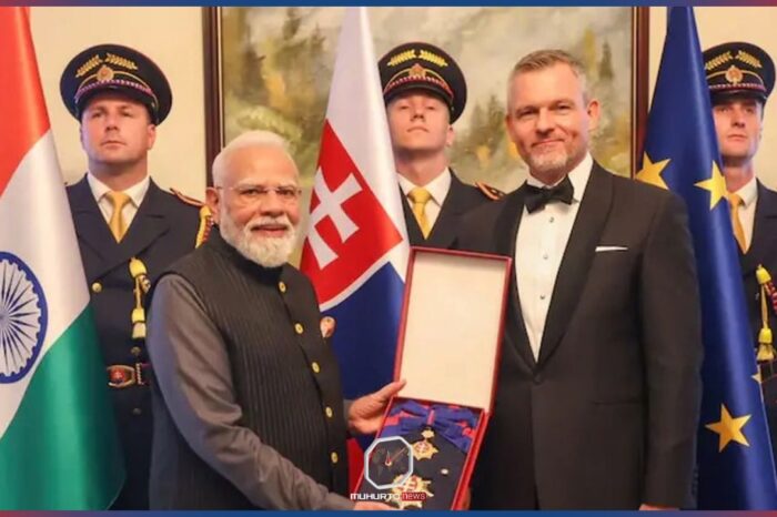 স্লোভাকিয়ায় ফার্স্ট ক্লাসে ভূষিত হলেন নরেন্দ্র মোদি