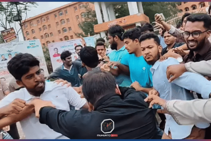 বরিশাল বিশ্ববিদ্যালয়ে শোভাযাত্রা নিয়ে ছাত্রদল ও শিবিরের সংঘর্ষে আহত ১০